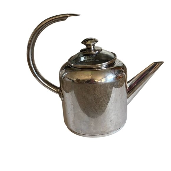 Calphalon Tea Kettle with Glass Lid 4302~ 2 QT Stainless Steel Pot-GUC - Picture 1 of 10